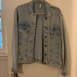 Lightweight faux denim jacket